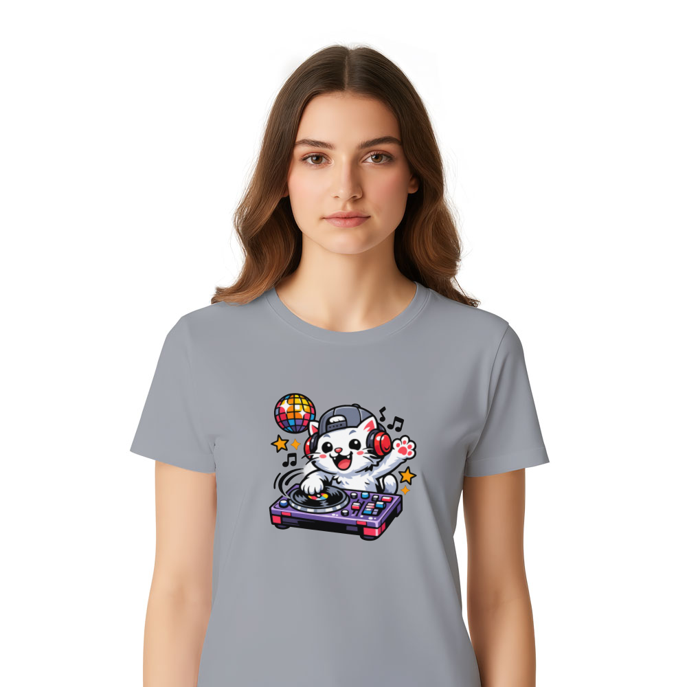 Happy Cat DJ T-Shirt - Gift for Music Lovers