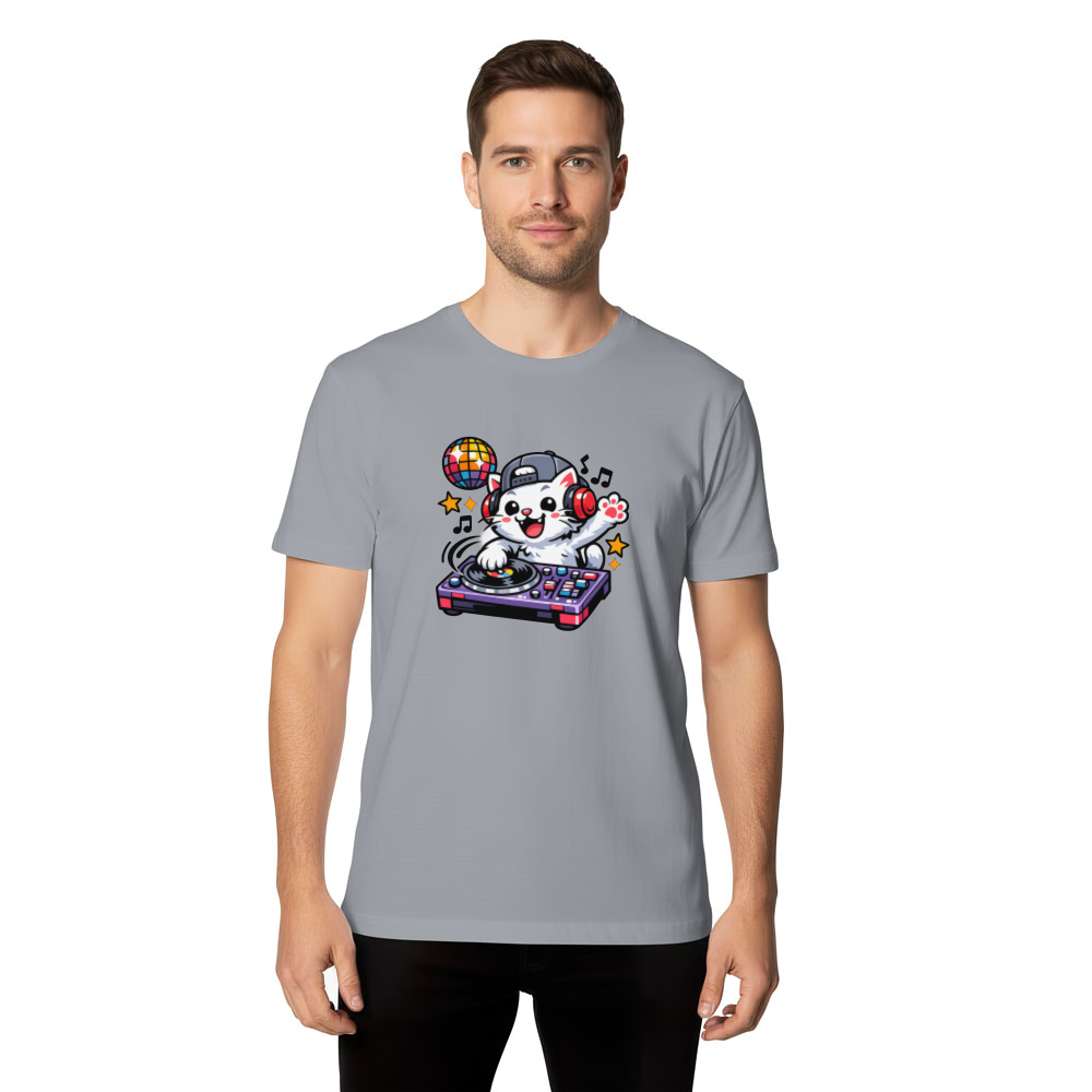 Happy Cat DJ T-Shirt - Gift for Music Lovers