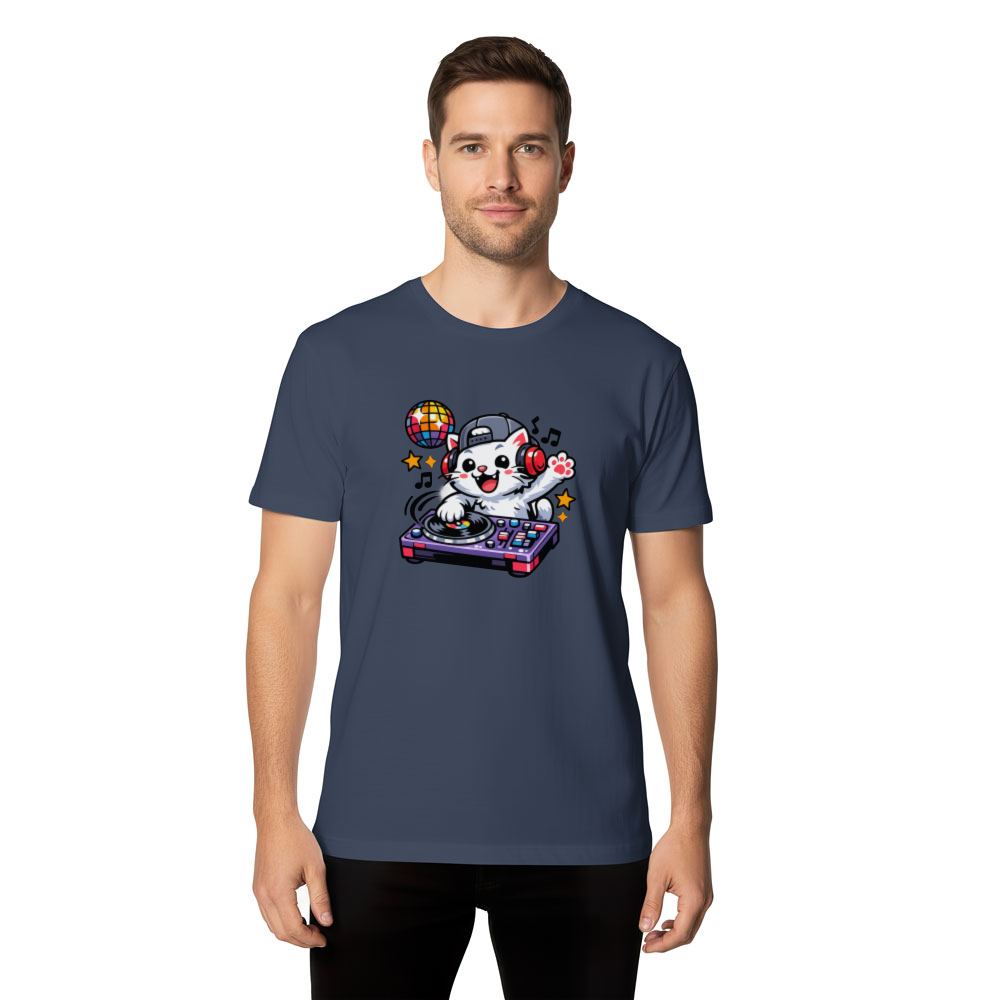 Happy Cat DJ T-Shirt - Gift for Music Lovers