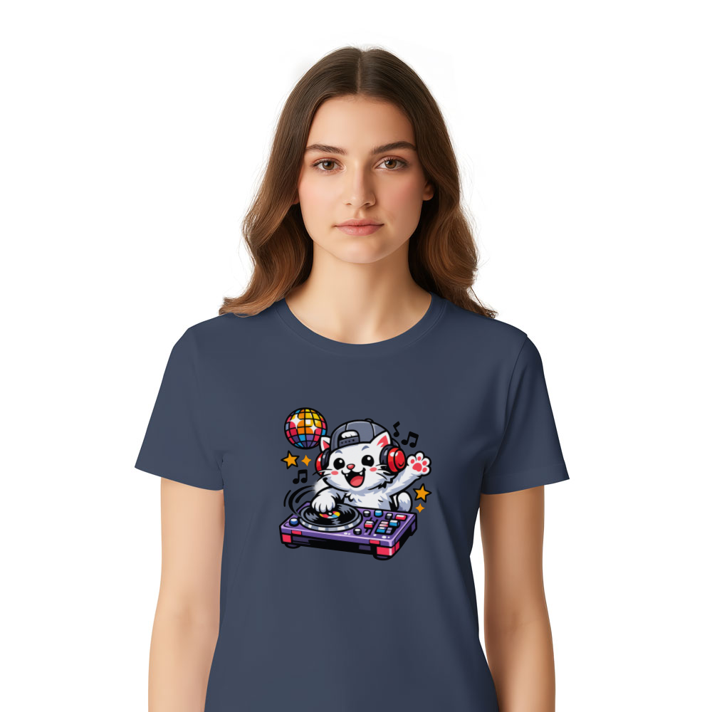 Happy Cat DJ T-Shirt - Gift for Music Lovers