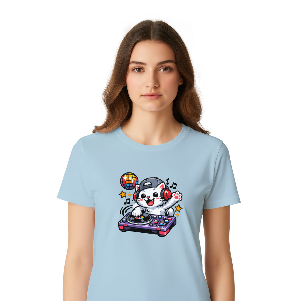 Happy Cat DJ T-Shirt - Gift for Music Lovers