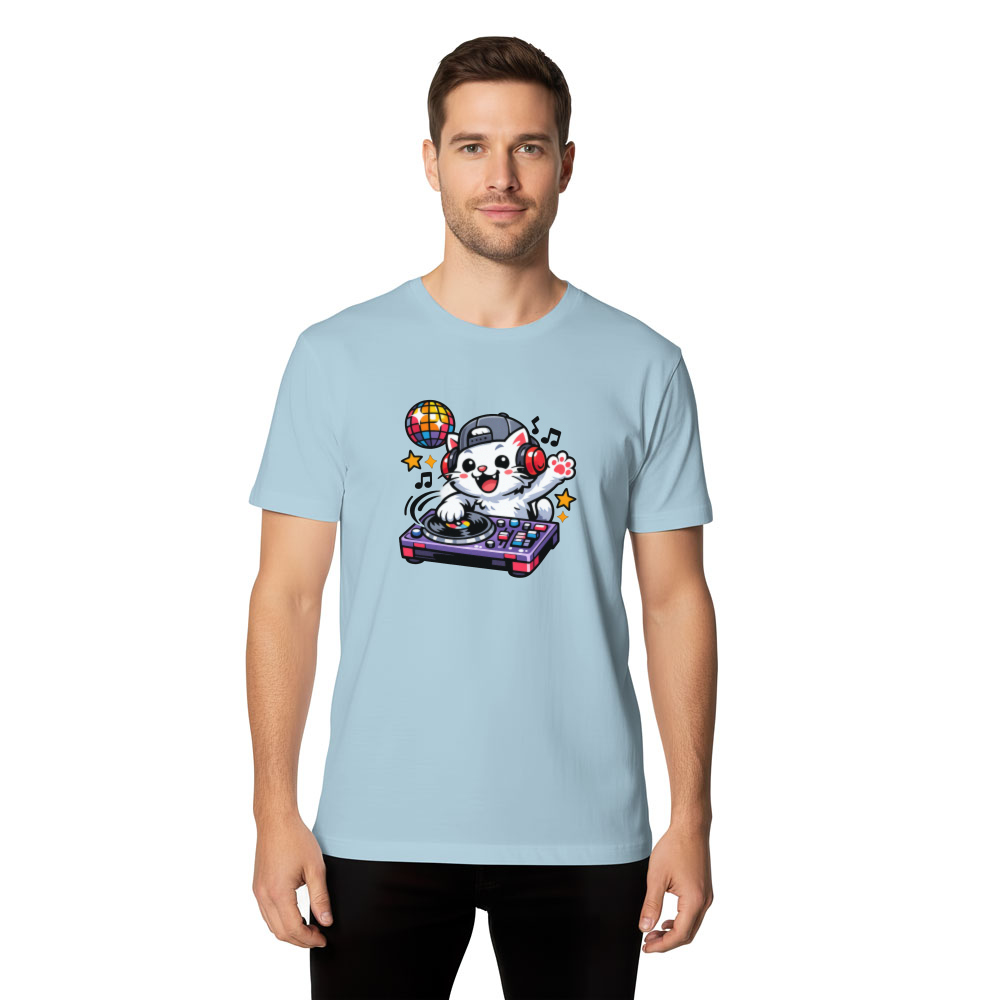 Happy Cat DJ T-Shirt - Gift for Music Lovers