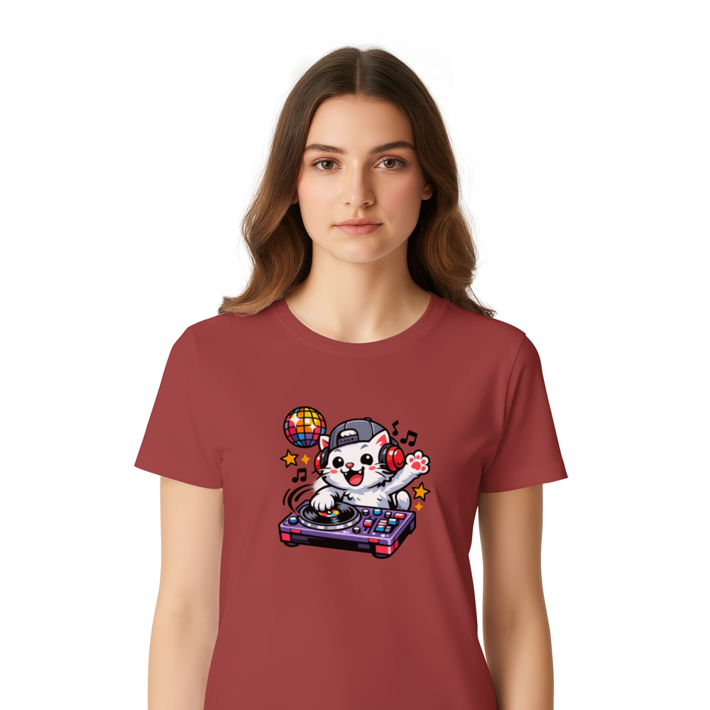 Happy Cat DJ T-Shirt - Gift for Music Lovers