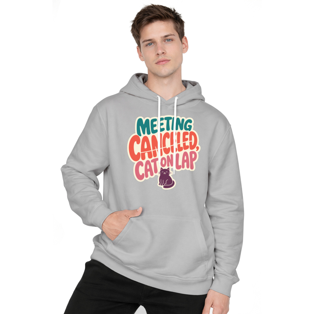 Meeting Canceled, Cat On Lap Hoodie