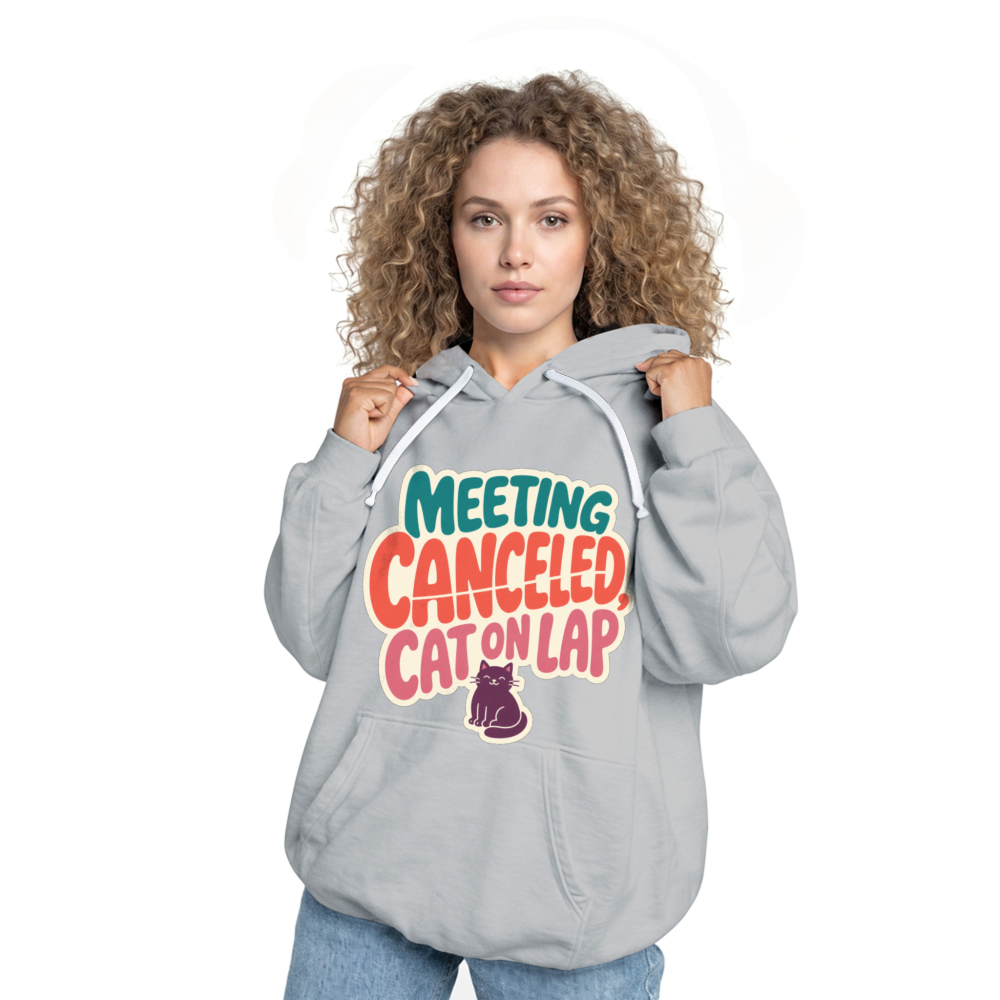 Meeting Canceled, Cat On Lap Hoodie