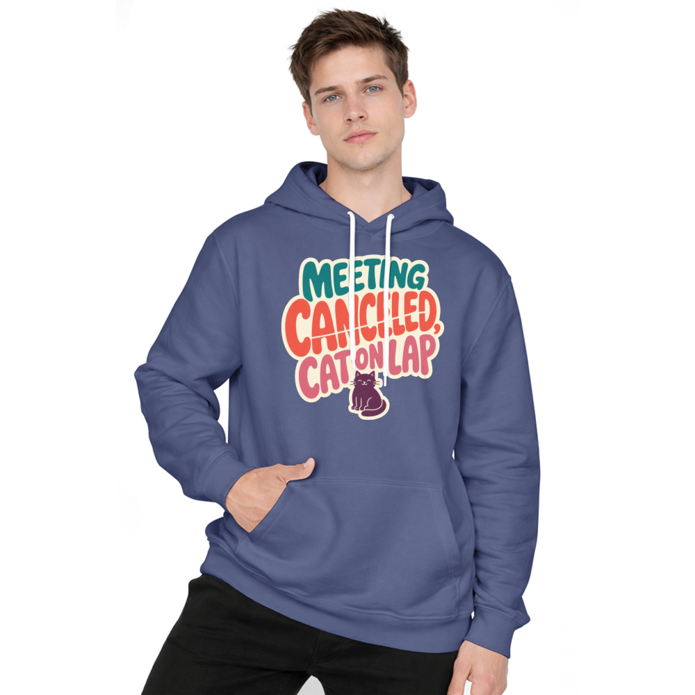 Meeting Canceled, Cat On Lap Hoodie