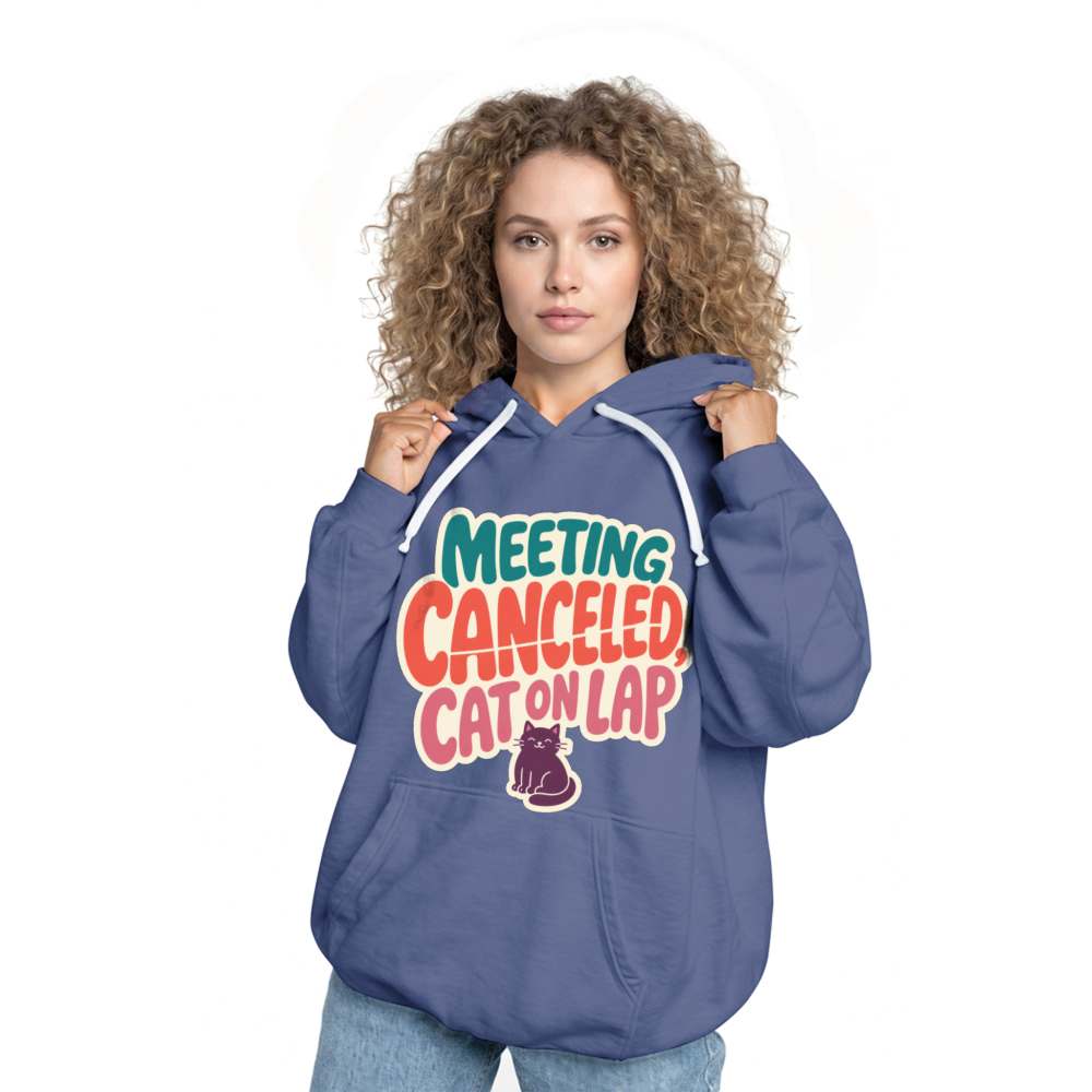 Meeting Canceled, Cat On Lap Hoodie