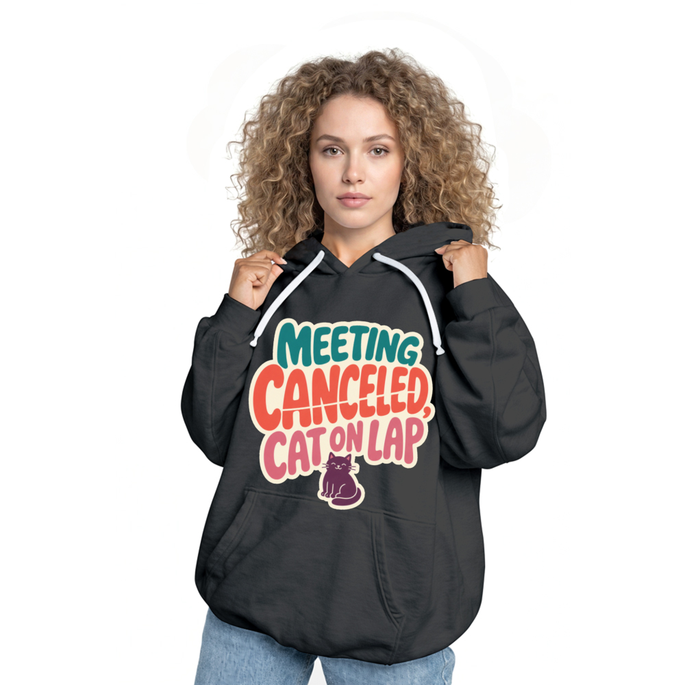 Meeting Canceled, Cat On Lap Hoodie