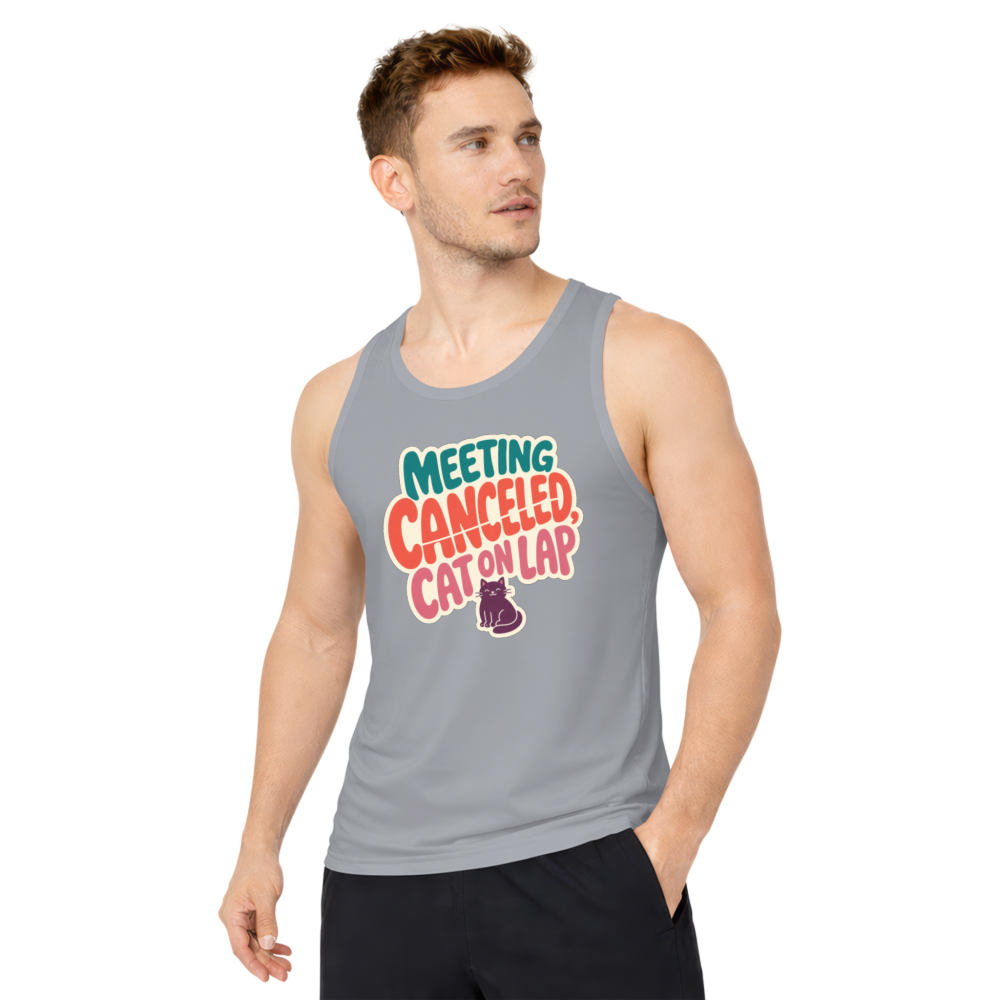 Meeting Canceled Cat on Lap Tank Top