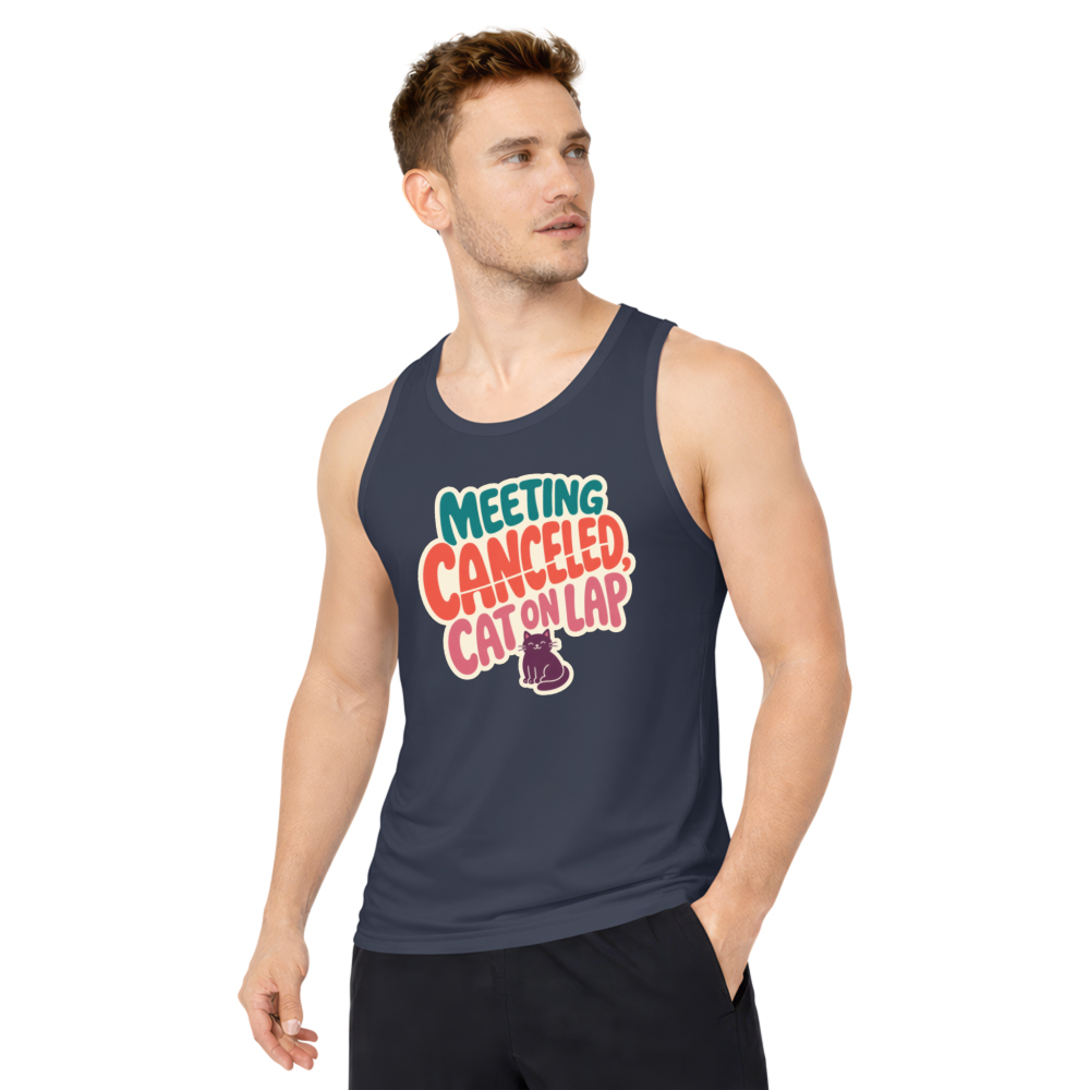 Meeting Canceled Cat on Lap Tank Top