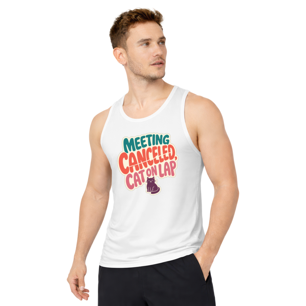 Meeting Canceled Cat on Lap Tank Top