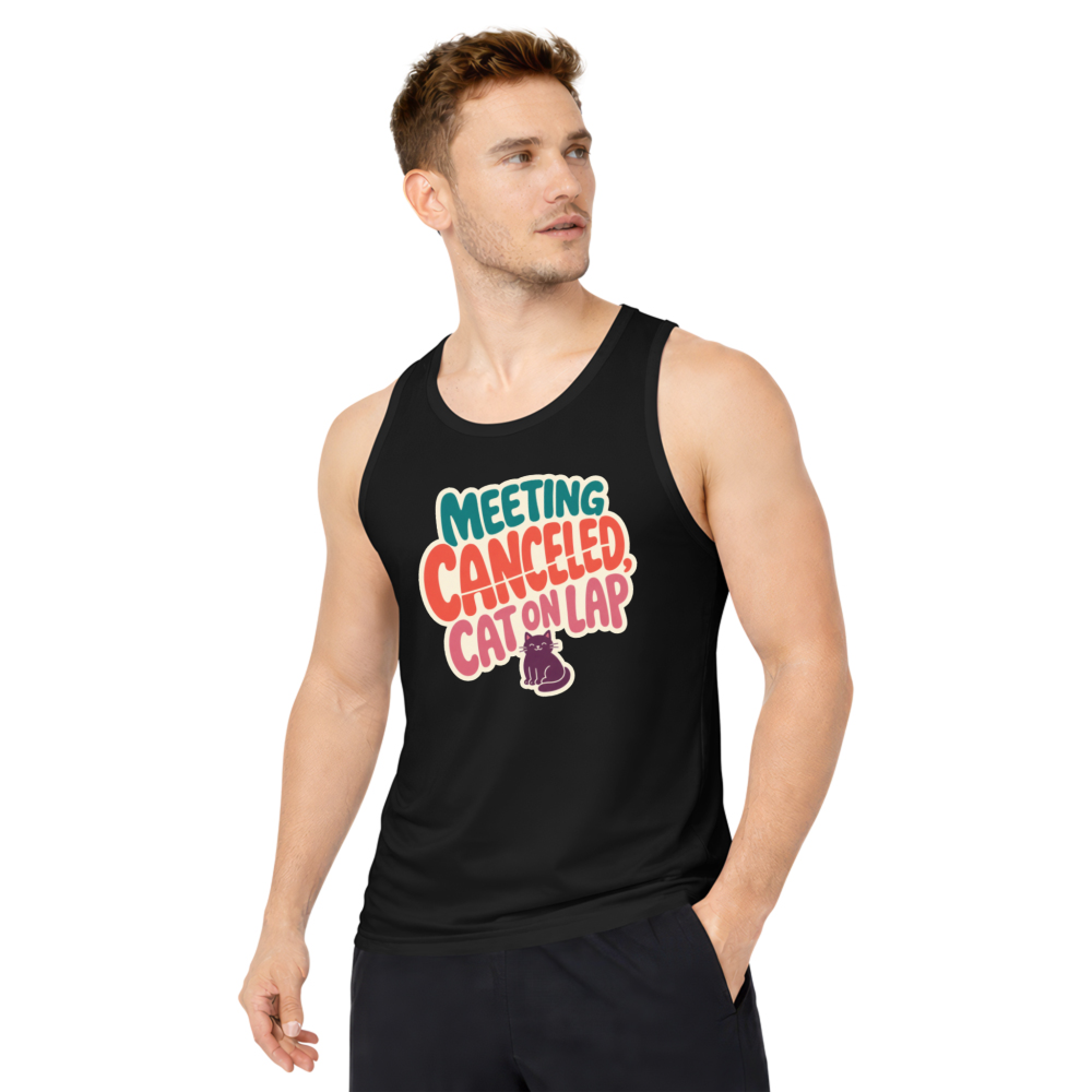 Meeting Canceled Cat on Lap Tank Top