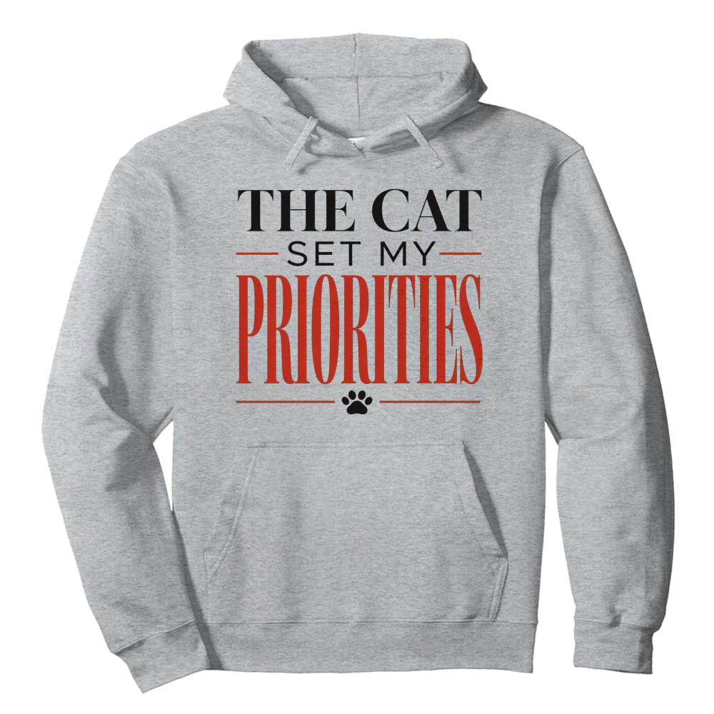 The Cat Set My Priorities Hoodie