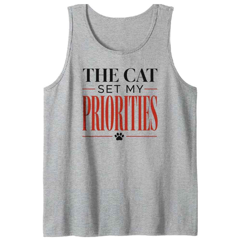 The Cat Set My Priorities Tank Top