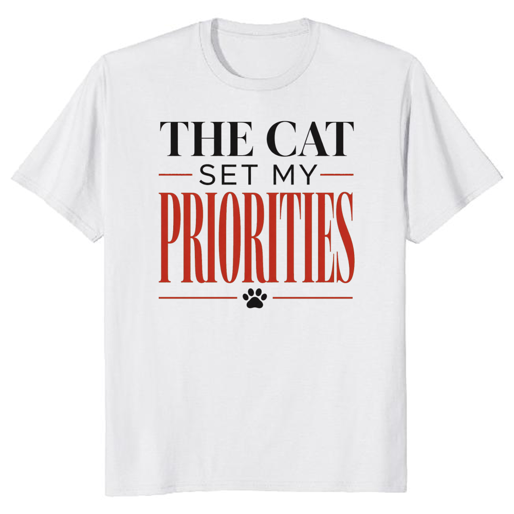 The Cat Set My Priorities T-Shirt