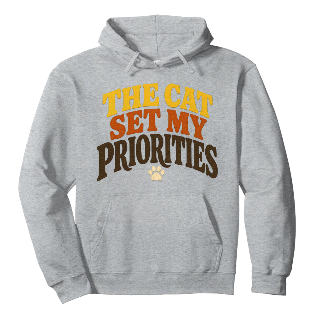 The Cat Set My Priorities Hoodie