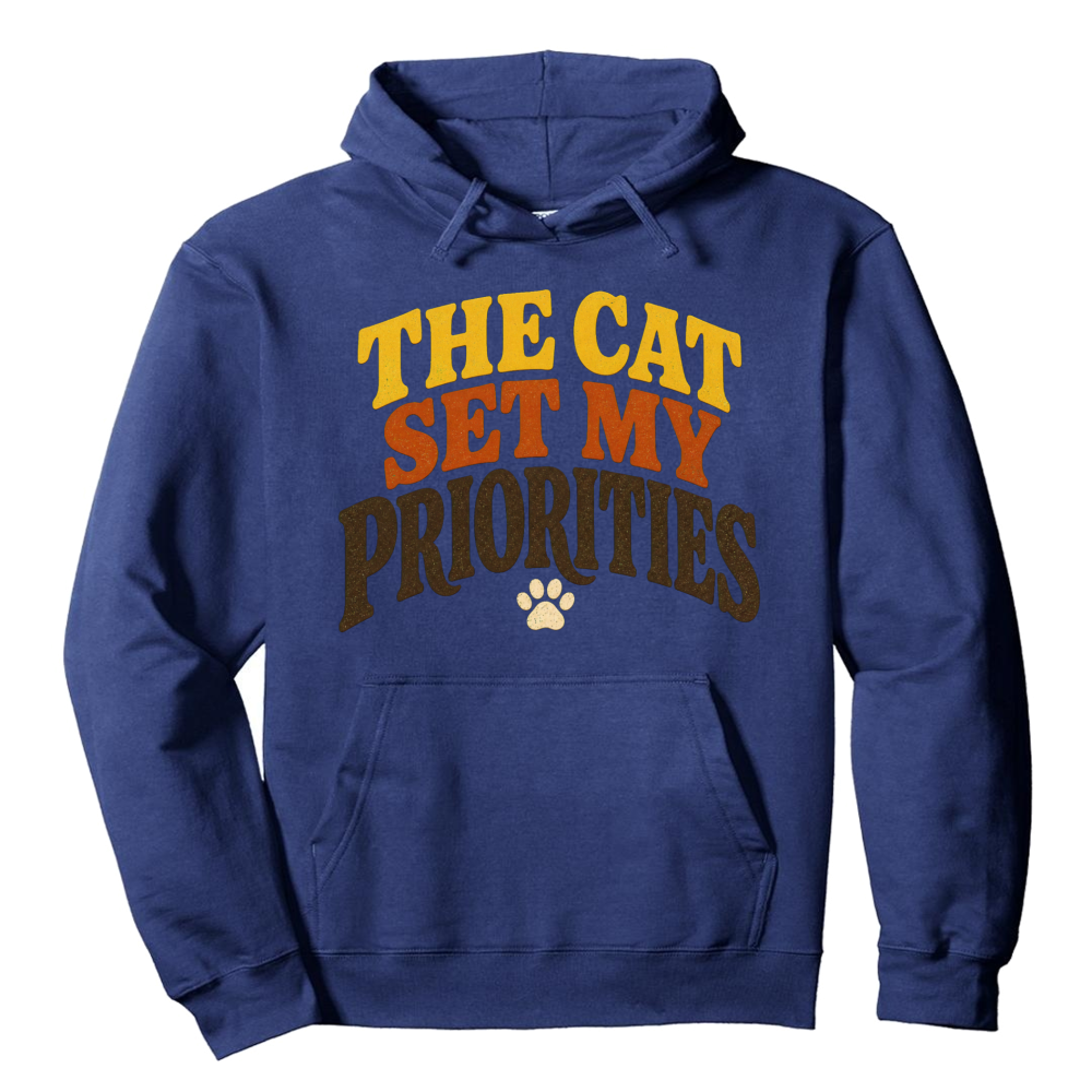 The Cat Set My Priorities Hoodie