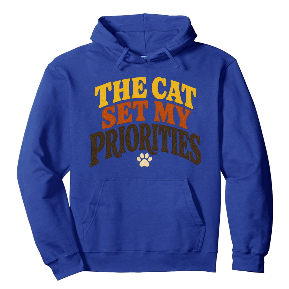 The Cat Set My Priorities Hoodie