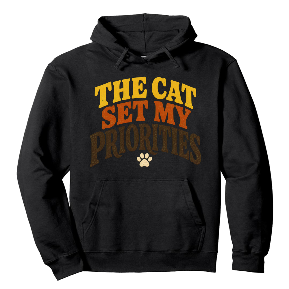 The Cat Set My Priorities Hoodie