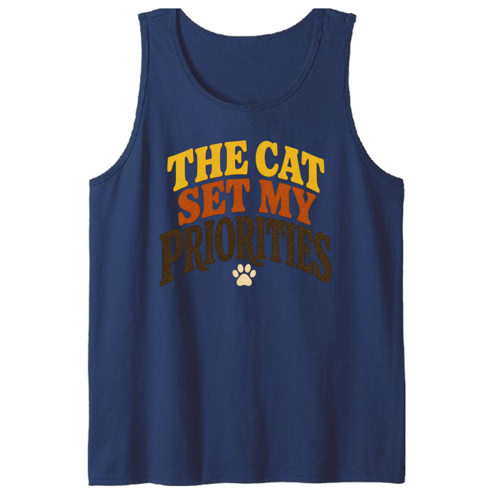 The Cat Set My Priorities Tank Top