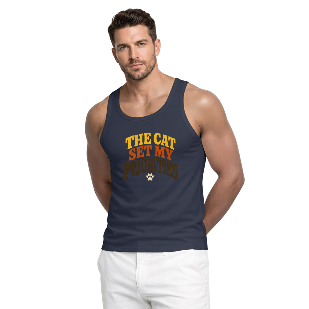 The Cat Set My Priorities Tank Top