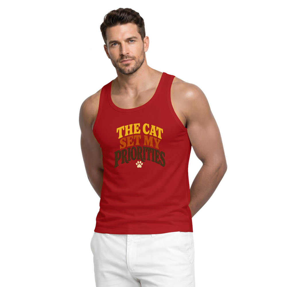The Cat Set My Priorities Tank Top