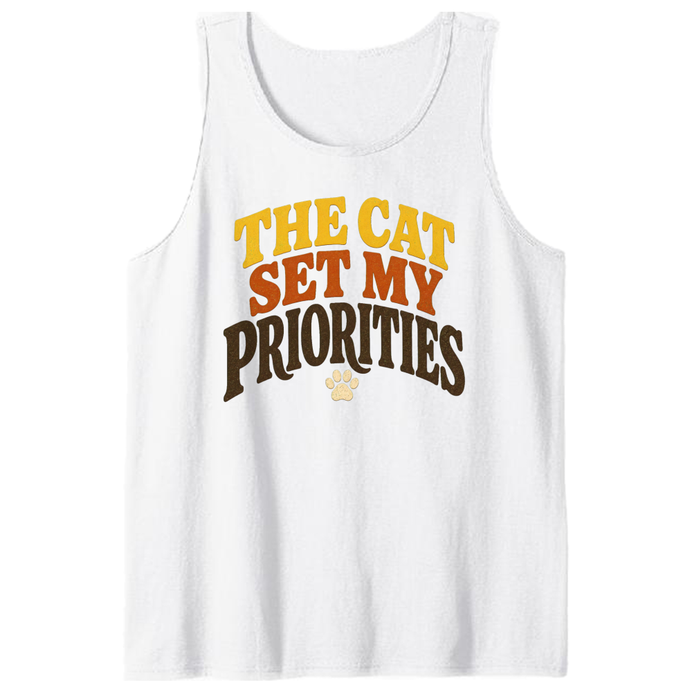 The Cat Set My Priorities Tank Top
