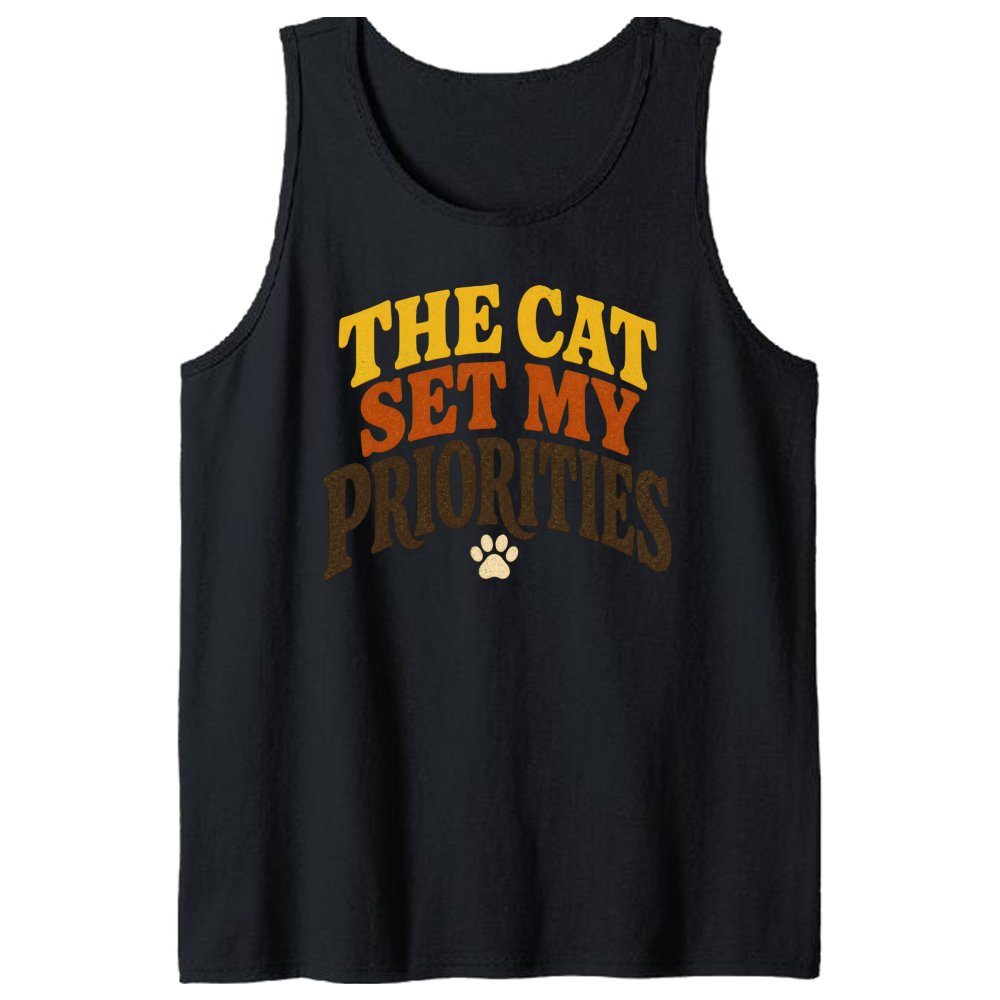 The Cat Set My Priorities Tank Top