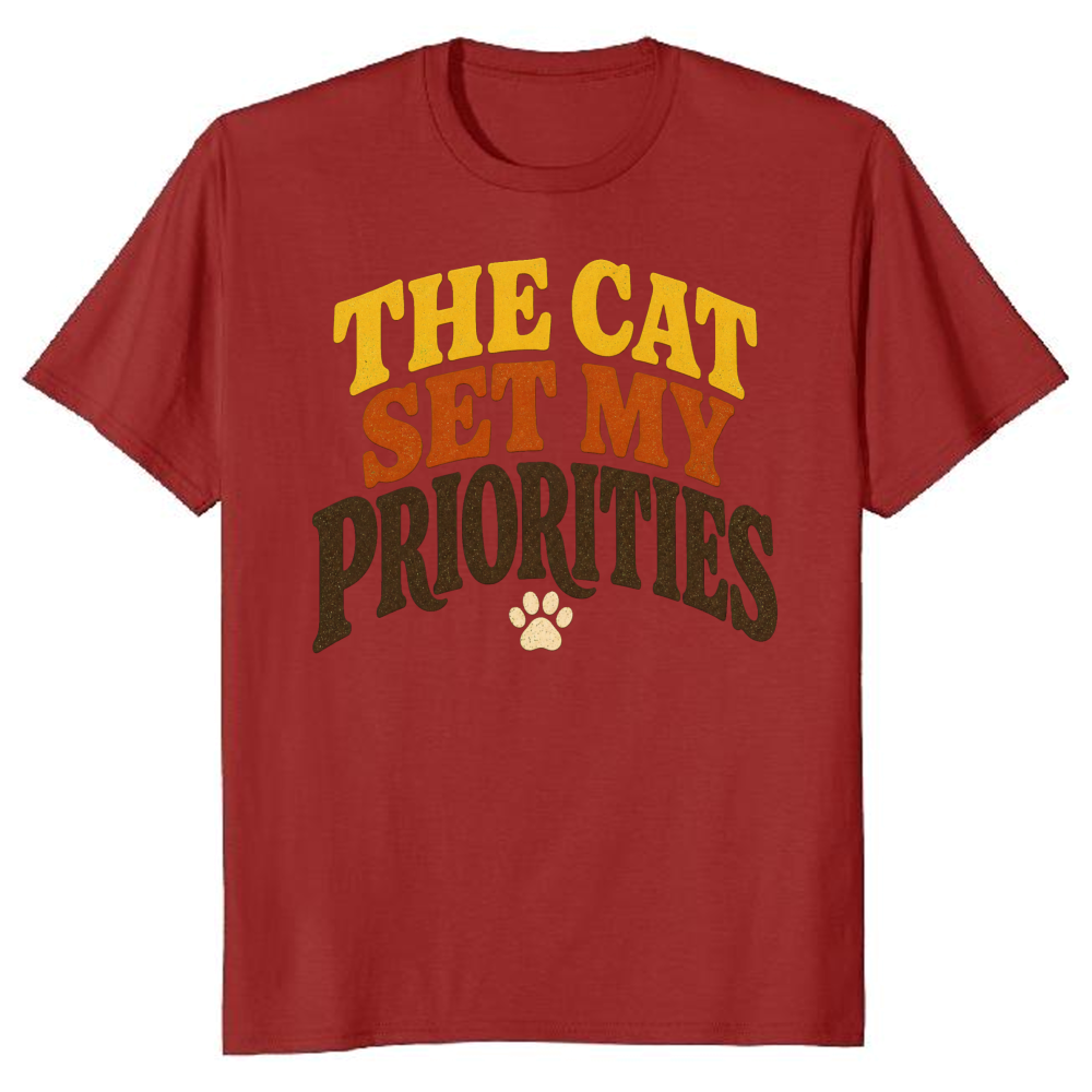 The Cat Set My Priorities T-Shirt