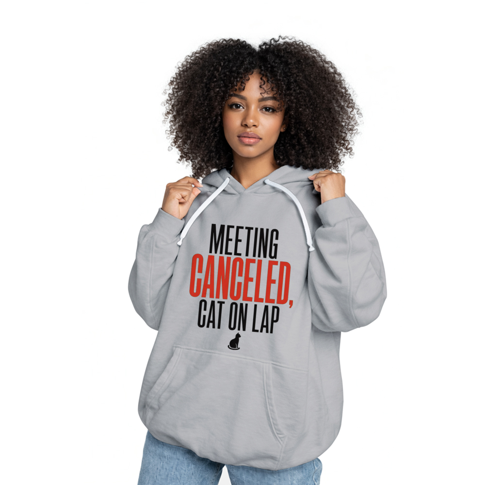 Meeting Canceled, Cat on Lap Hoodie