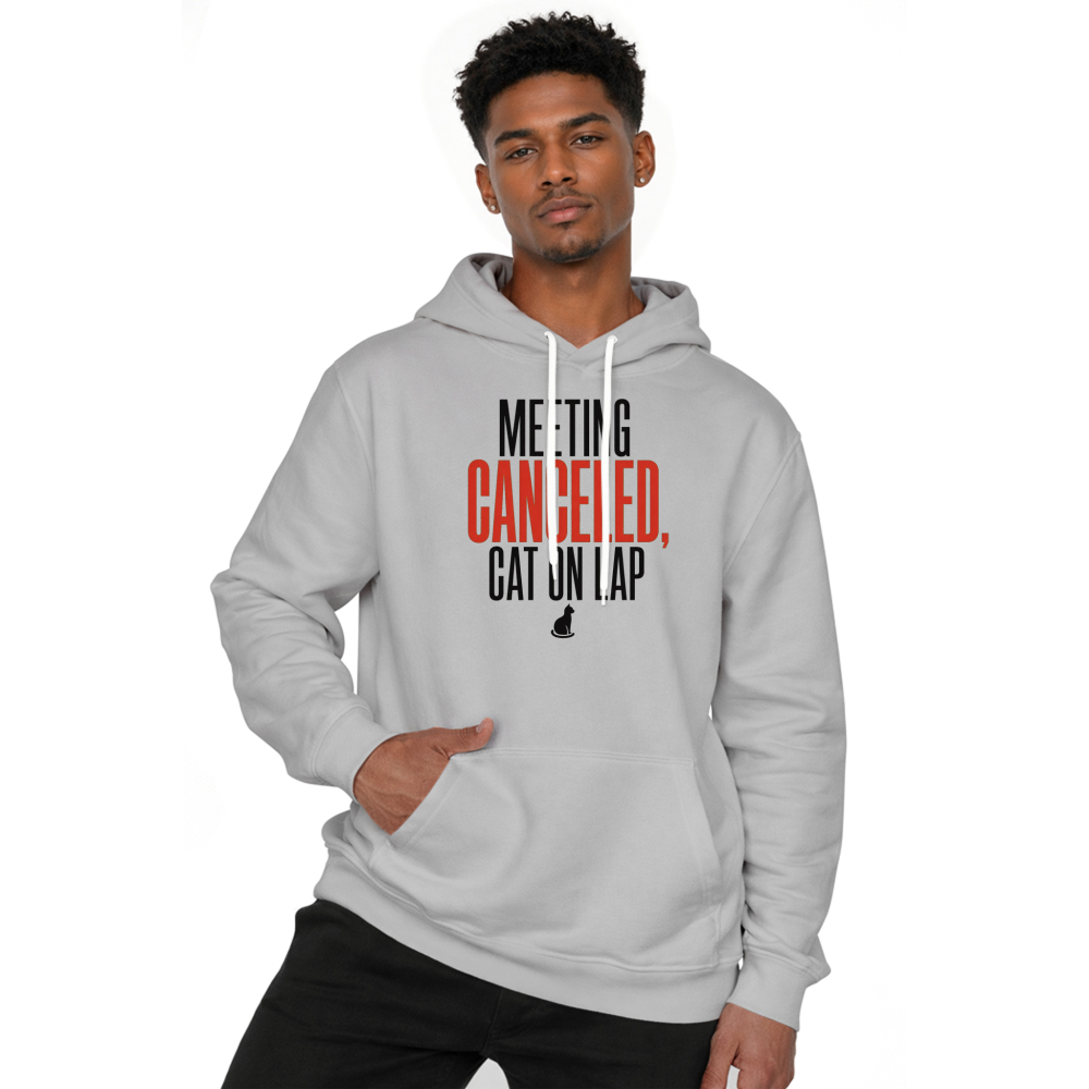 Meeting Canceled, Cat on Lap Hoodie