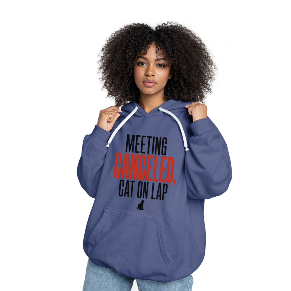 Meeting Canceled, Cat on Lap Hoodie