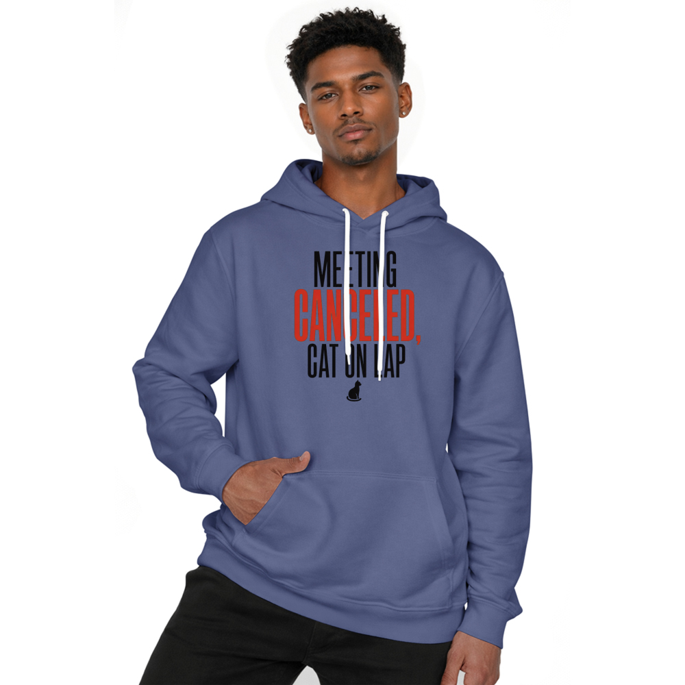 Meeting Canceled, Cat on Lap Hoodie