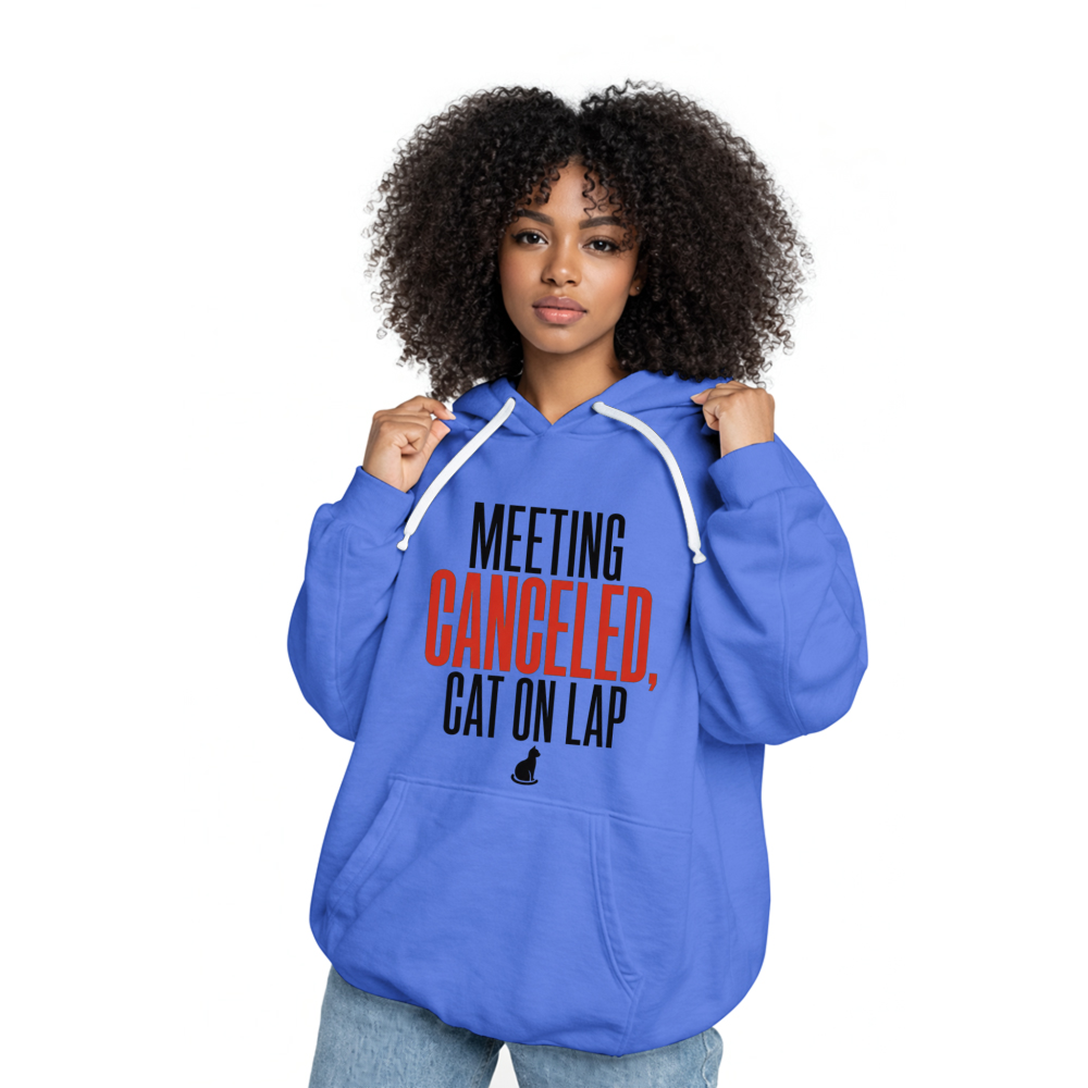 Meeting Canceled, Cat on Lap Hoodie