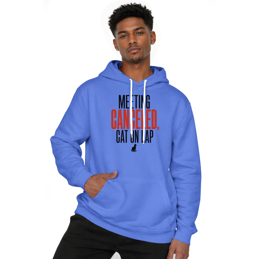 Meeting Canceled, Cat on Lap Hoodie