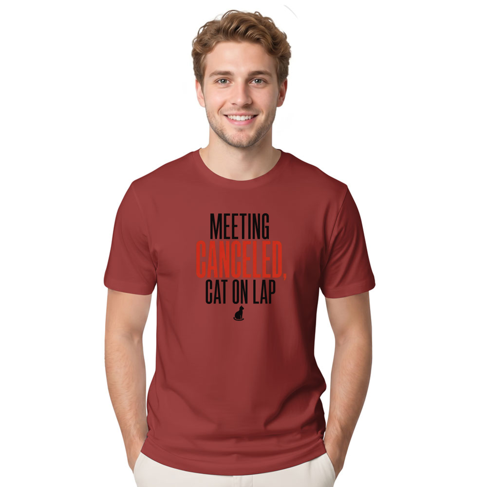 Meeting Canceled, Cat on Lap T-Shirt