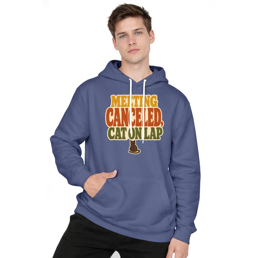 Meeting Canceled Cat on Lap Hoodie