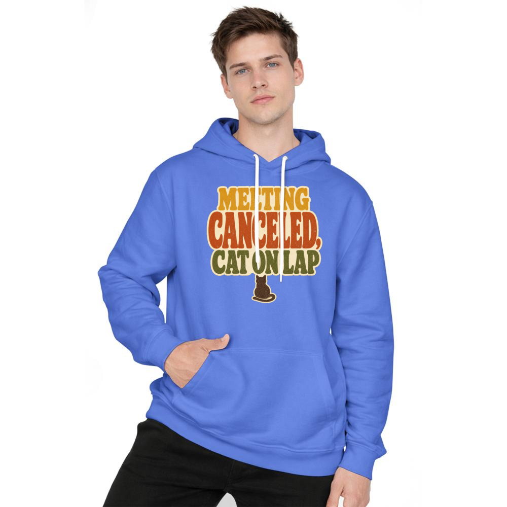Meeting Canceled Cat on Lap Hoodie