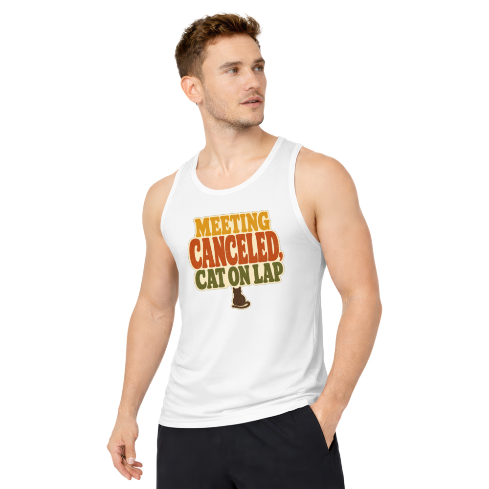 Meeting Canceled, Cat on Lap Tank Top