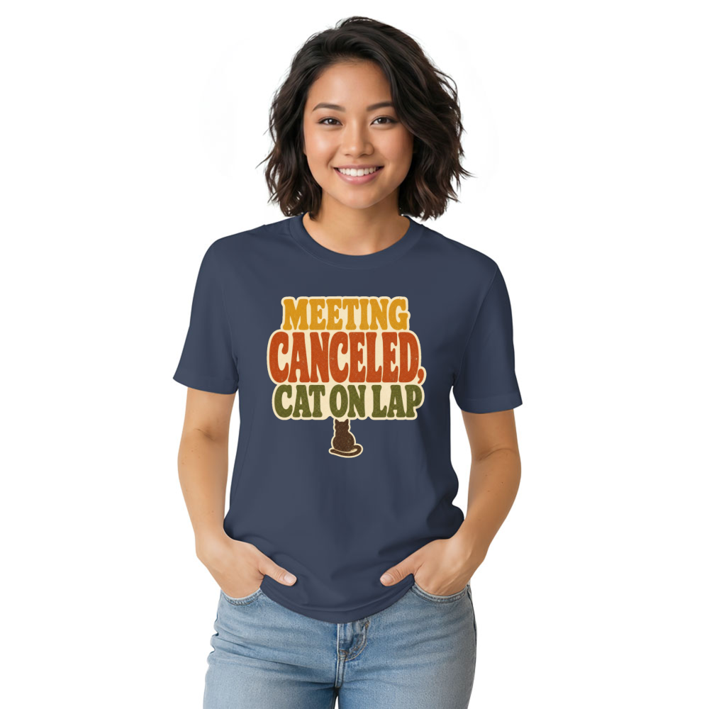 Meeting Canceled, Cat on Lap T-Shirt