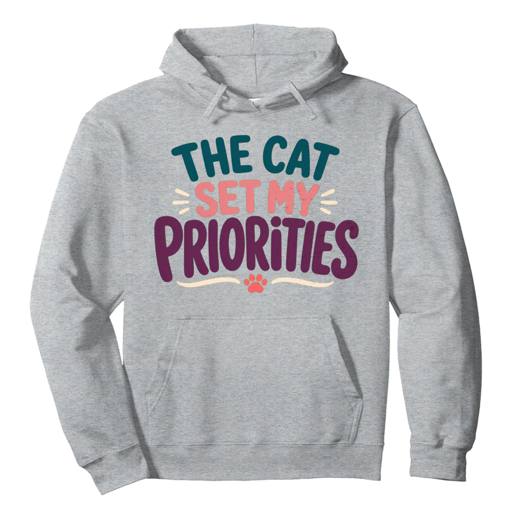 The Cat Set My Priorities Hoodie