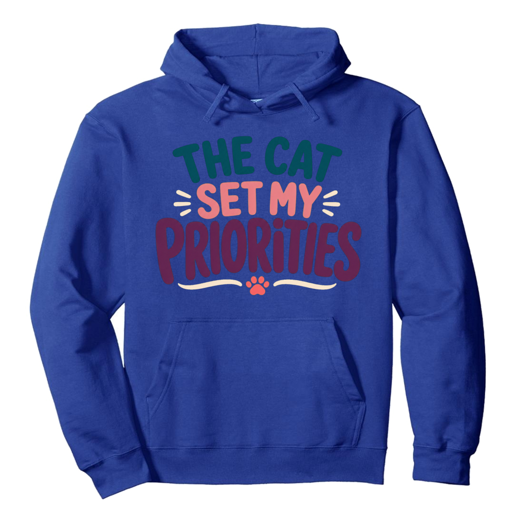 The Cat Set My Priorities Hoodie