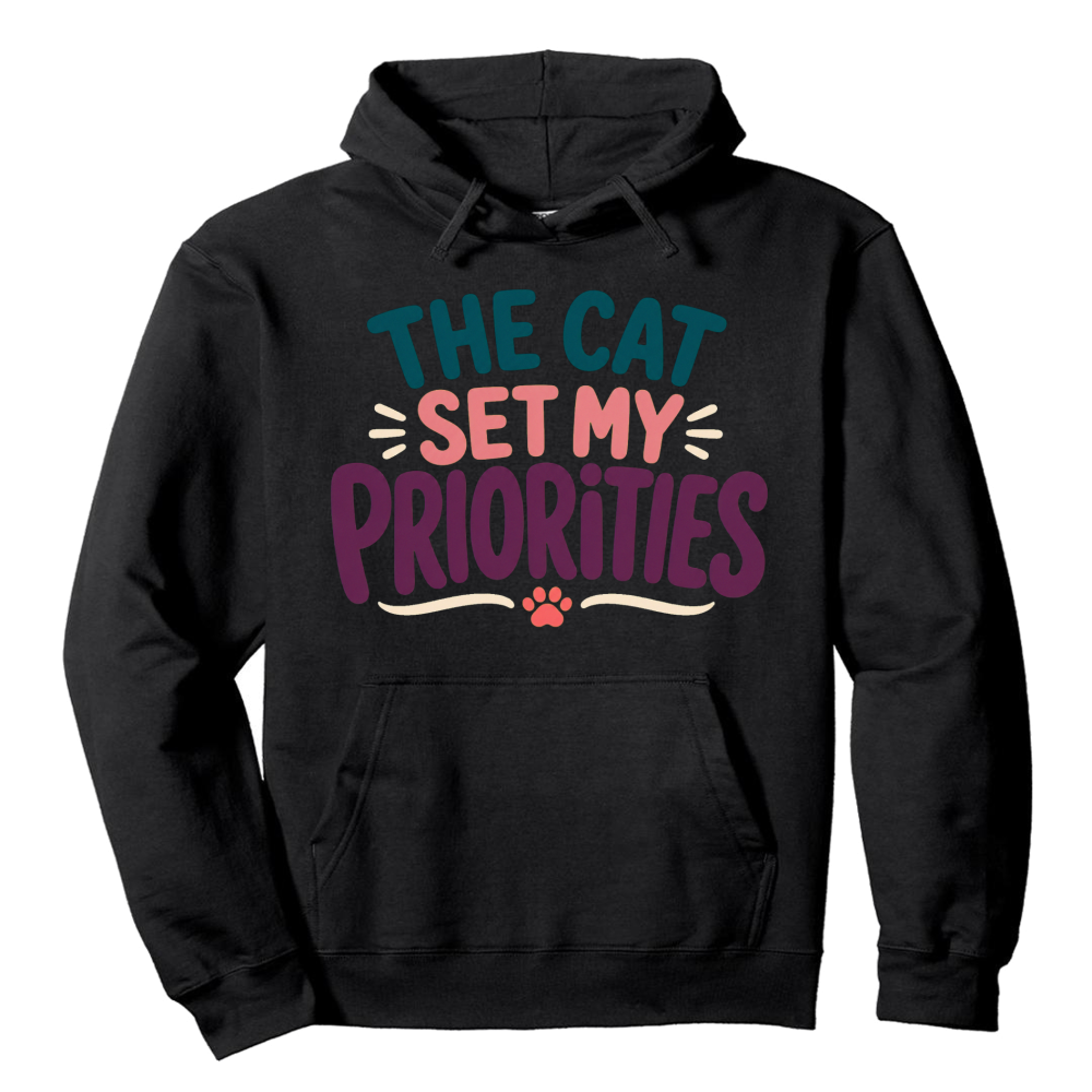 The Cat Set My Priorities Hoodie