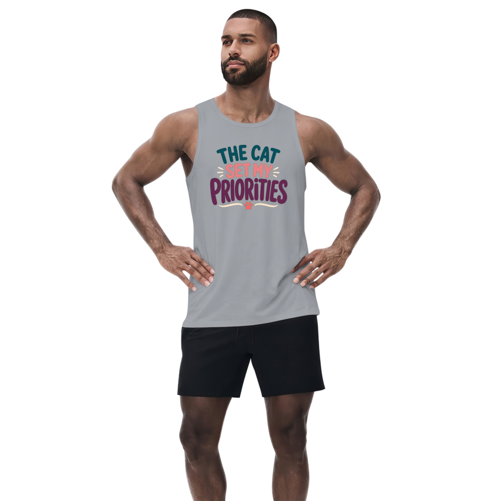 The Cat Set My Priorities Tank Top
