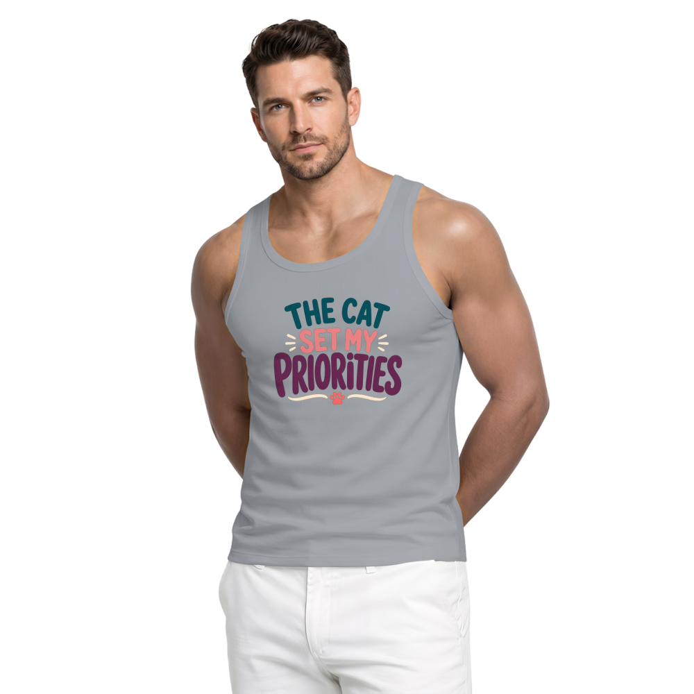 The Cat Set My Priorities Tank Top