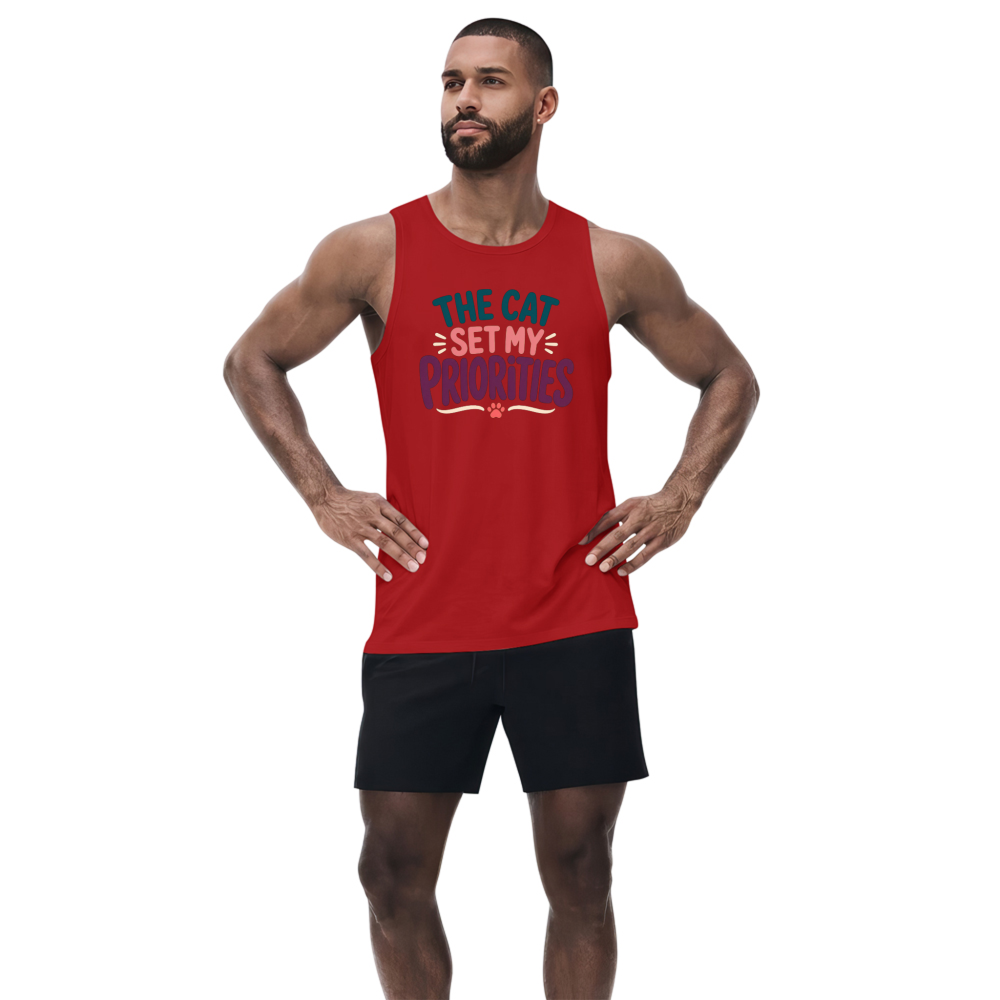 The Cat Set My Priorities Tank Top