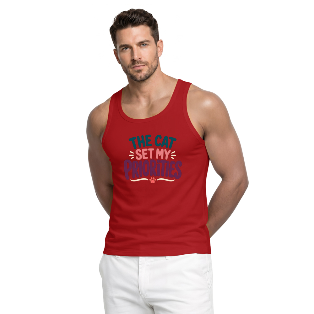 The Cat Set My Priorities Tank Top