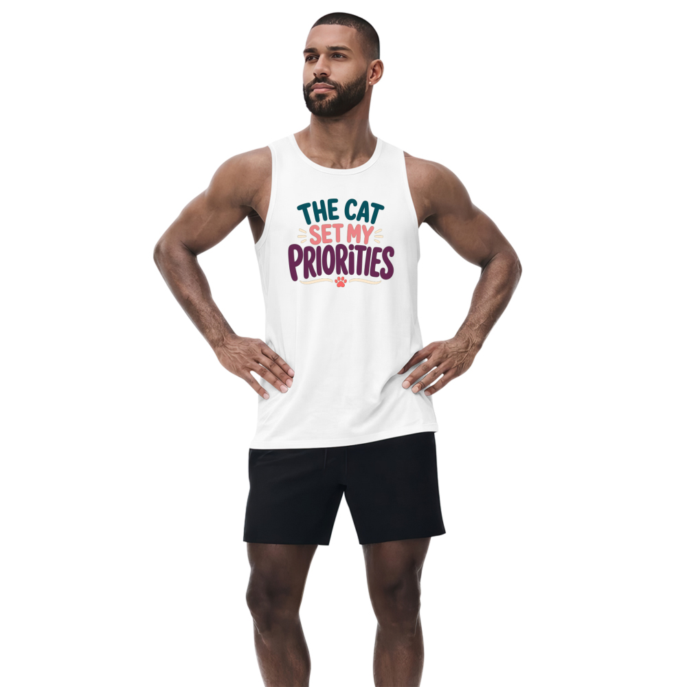 The Cat Set My Priorities Tank Top