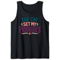 The Cat Set My Priorities Tank Top