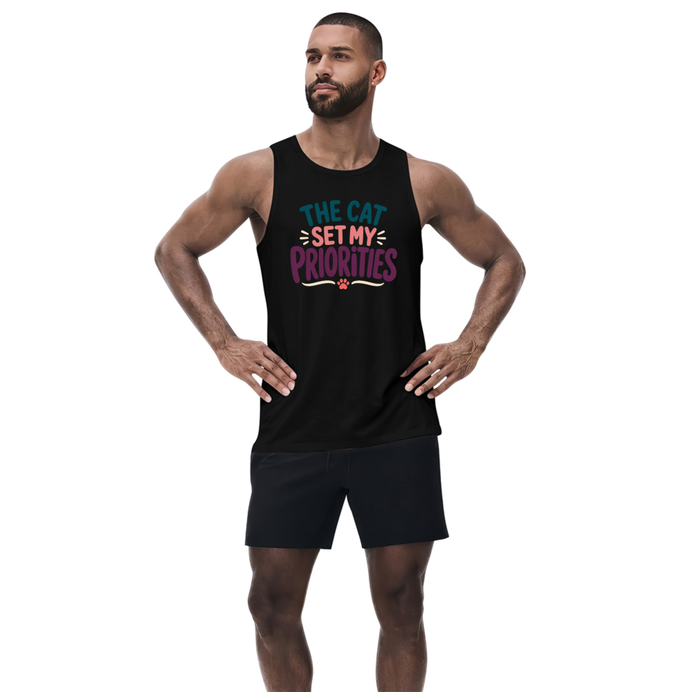 The Cat Set My Priorities Tank Top